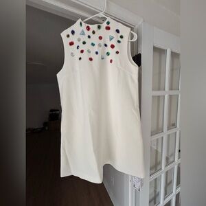 Embellished White Sleeveless Miss Rosier Dress